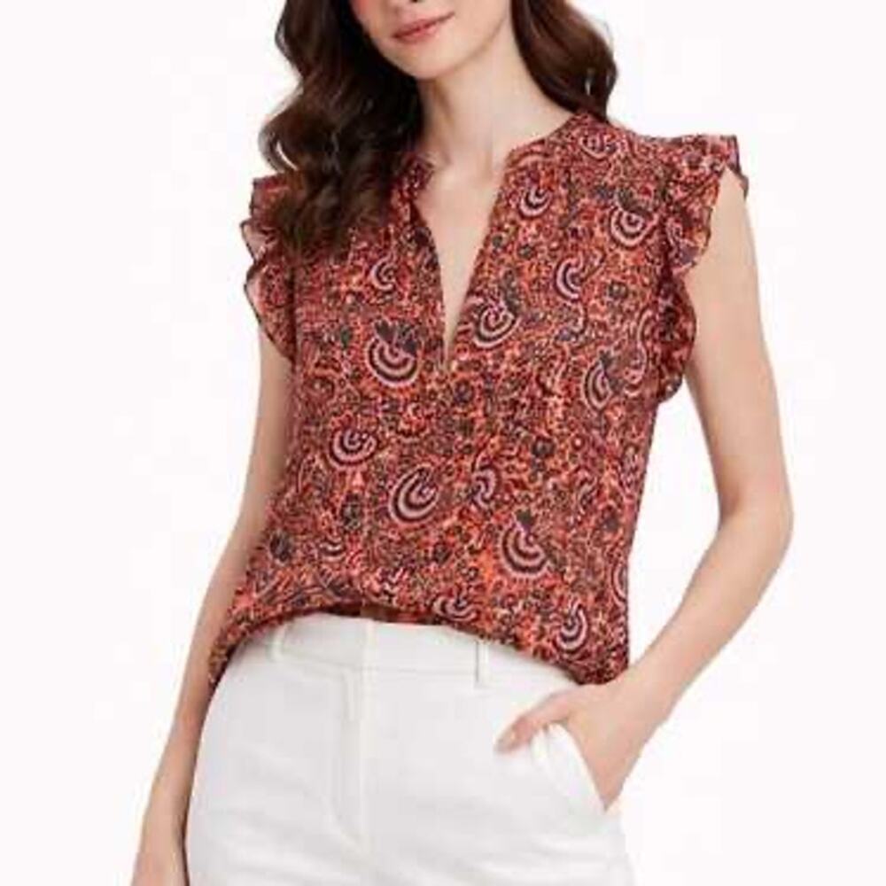 A.L.C. Women’s 100% Silk June Floral Paisley Top Size 14